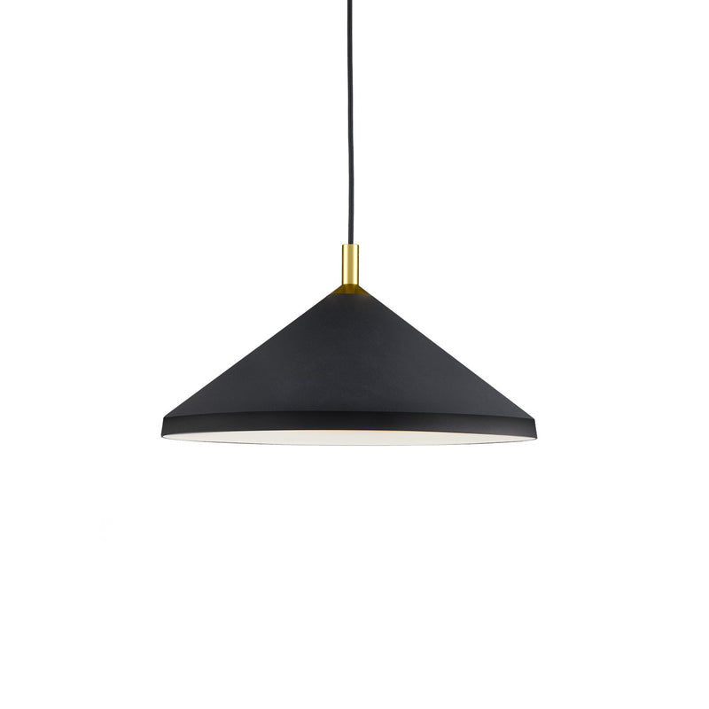 Kuzco Lighting 493118-BK/GD One Light Pendant, Black With Gold Detail