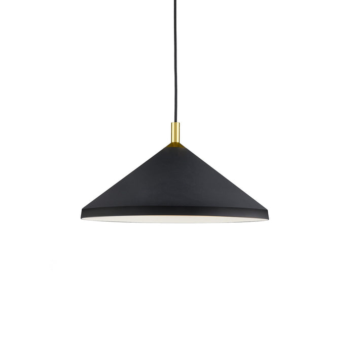 Kuzco Lighting 493118-BK/GD One Light Pendant, Black With Gold Detail
