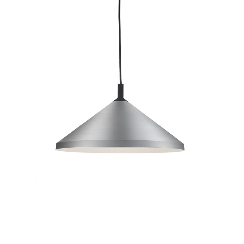 Kuzco Lighting 493118-BN/BK One Light Pendant, Brushed Nickel With Black Detail