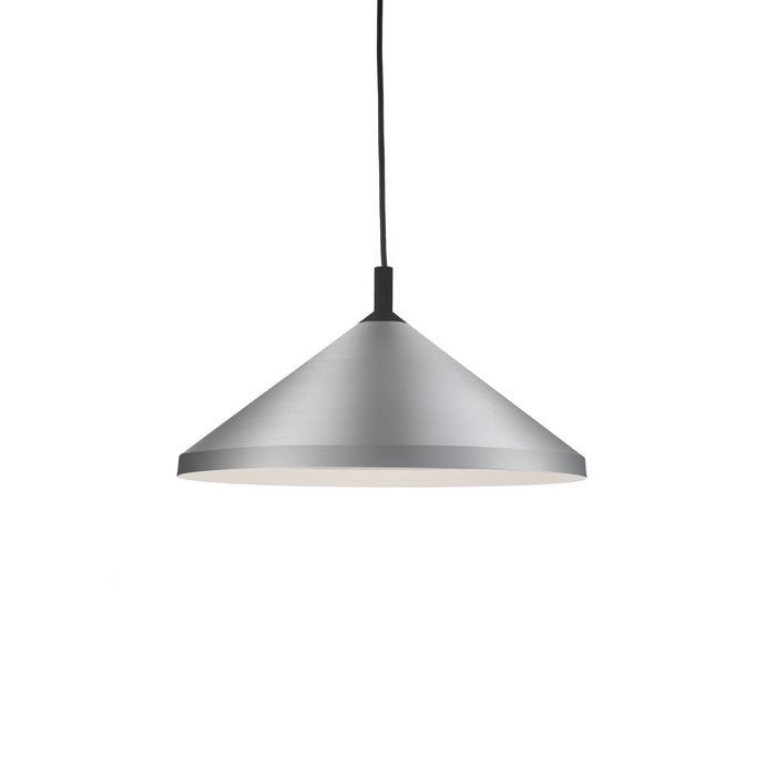 Kuzco Lighting 493118-BN/BK One Light Pendant, Brushed Nickel With Black Detail