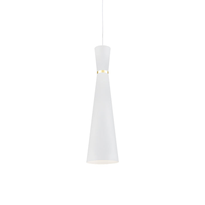 Kuzco Lighting 493206-WH/GD One Light Pendant, White With Gold Detail