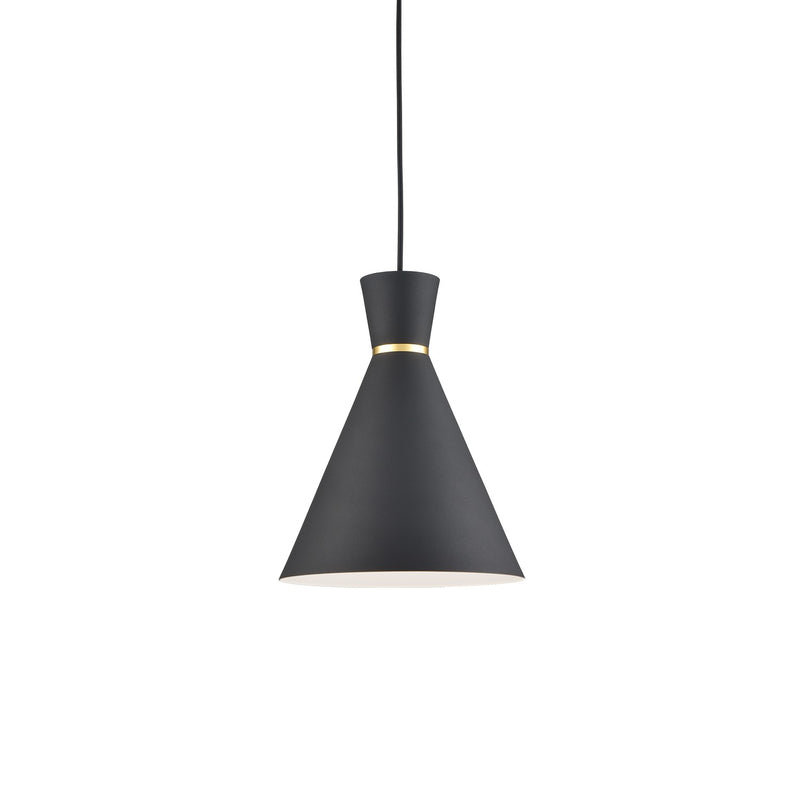 Kuzco Lighting 493210-BK/GD One Light Pendant, Black With Gold Detail