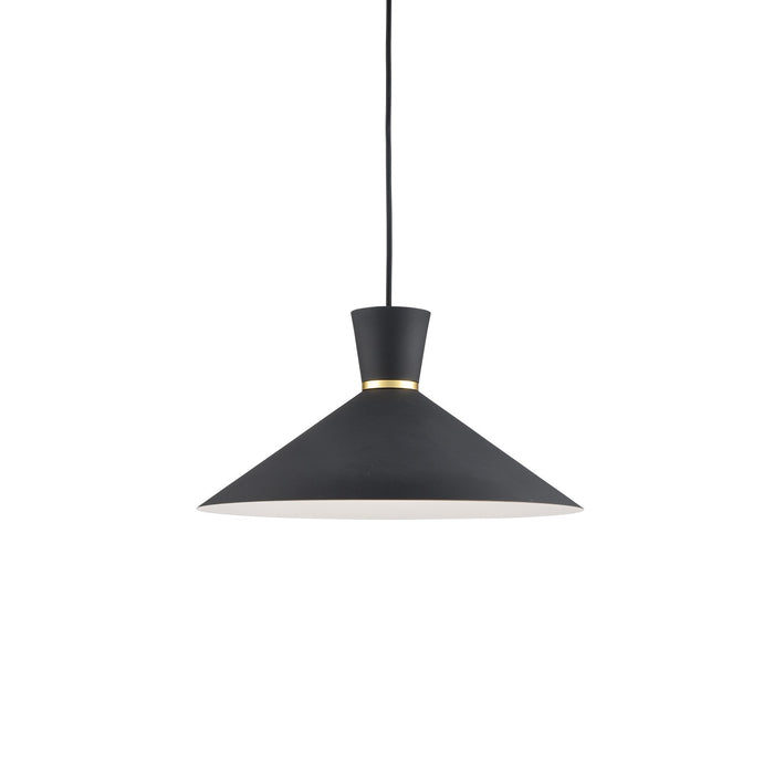 Kuzco Lighting 493216-BK/GD One Light Pendant, Black With Gold Detail