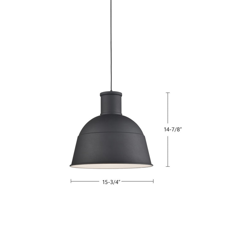 Kuzco Lighting 493516-BK One Light Pendant, Black