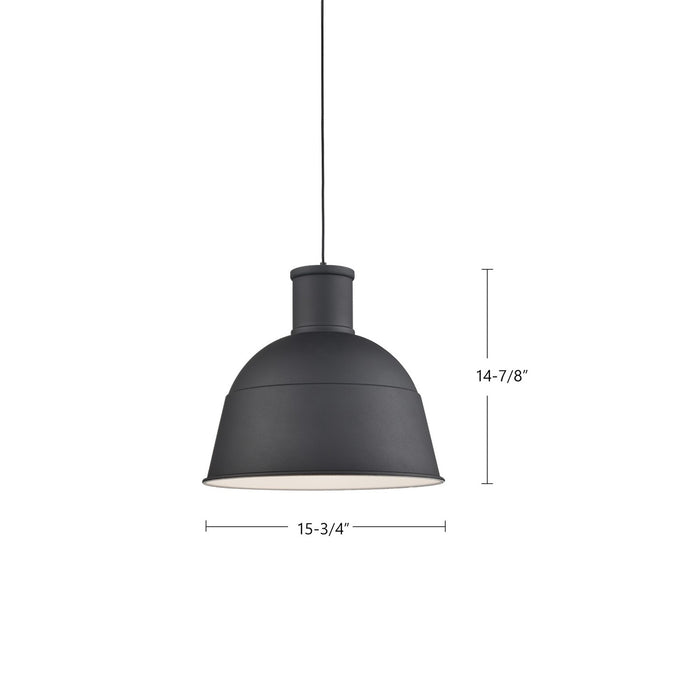 Kuzco Lighting 493516-BK One Light Pendant, Black