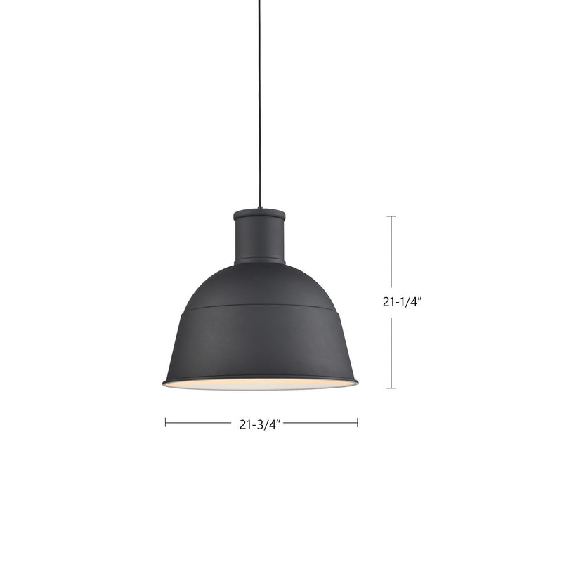 Kuzco Lighting 493522-BK One Light Pendant, Black