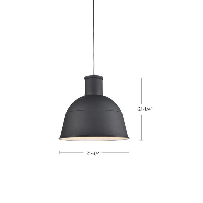 Kuzco Lighting 493522-BK One Light Pendant, Black