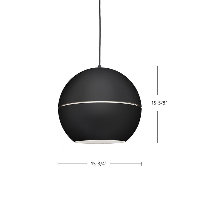 Kuzco Lighting 494016-BK One Light Pendant, Black