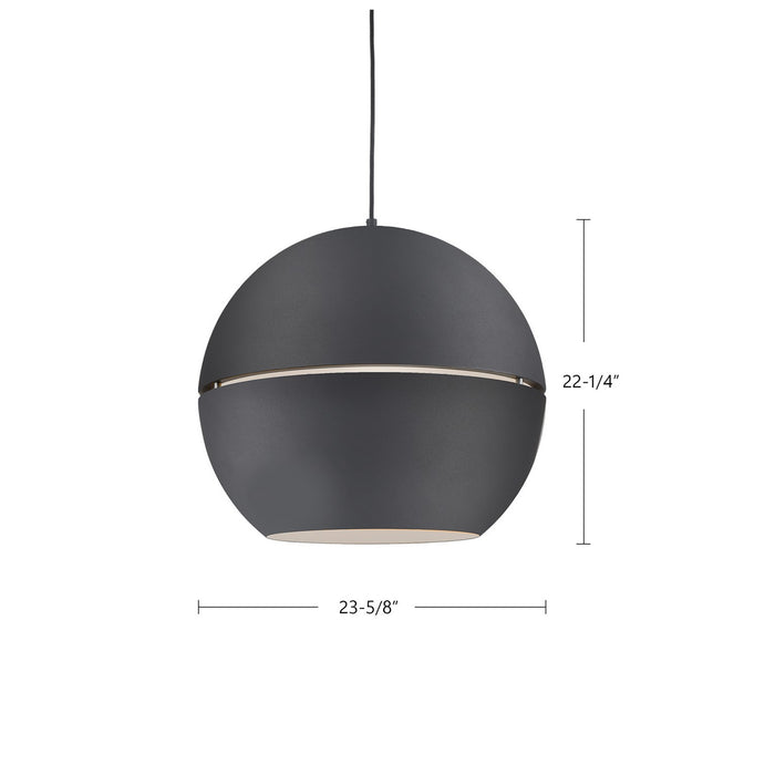 Kuzco Lighting 494024-BK One Light Pendant, Black