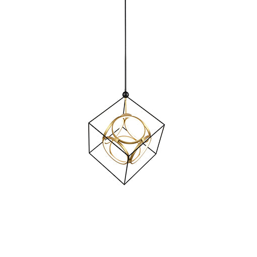 Kuzco Lighting CH19226-BK/AN LED Chandelier, Black/Antique Brass