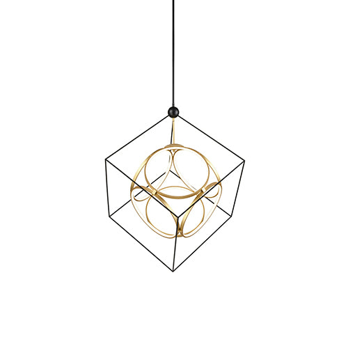 Kuzco Lighting CH19234-BK/AN LED Chandelier, Black/Antique Brass