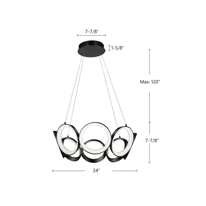 Kuzco Lighting CH94824-BK LED Chandelier, Black