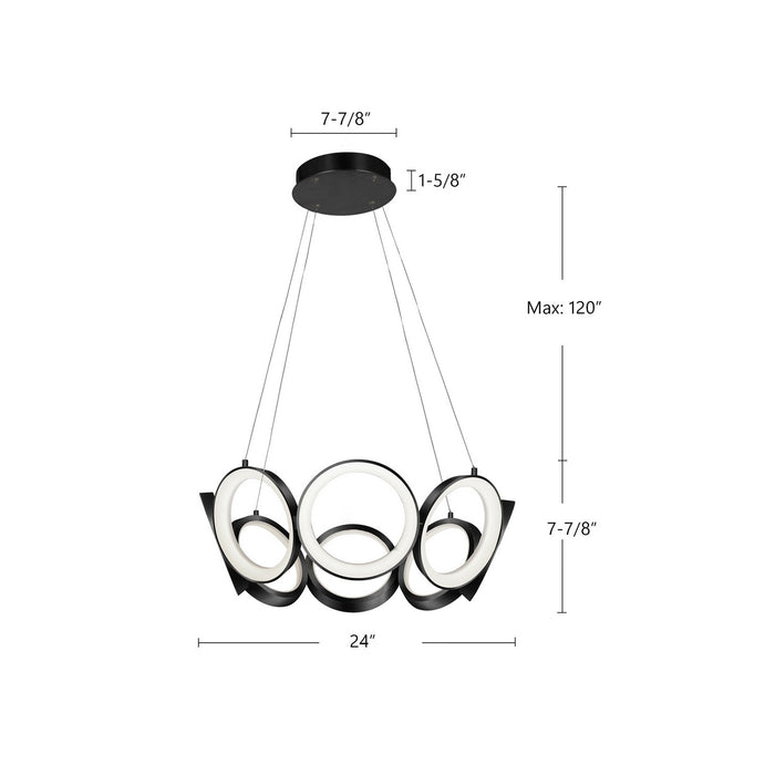 Kuzco Lighting CH94824-BK LED Chandelier, Black