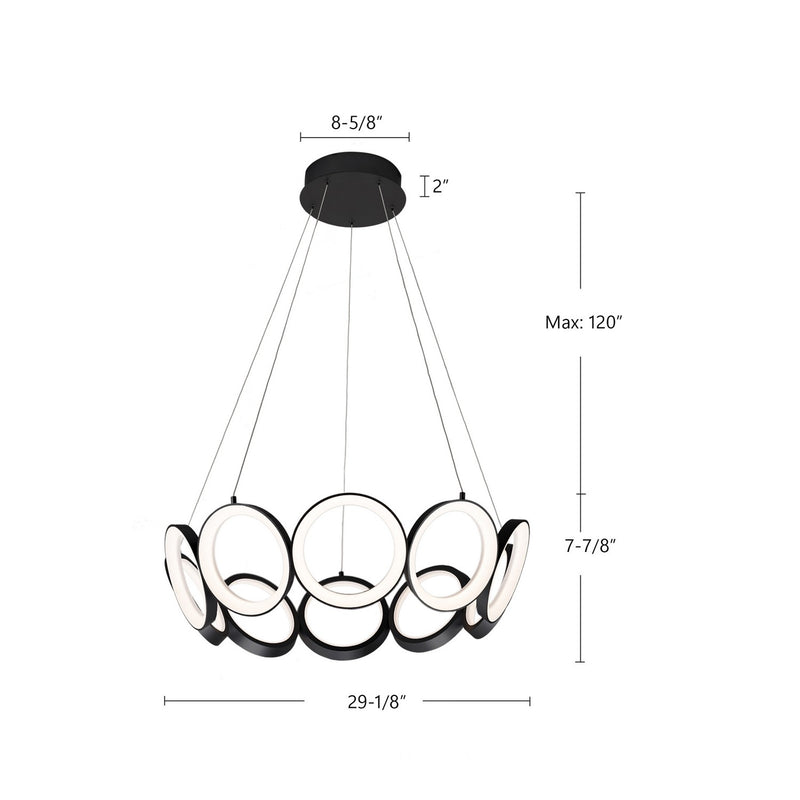 Kuzco Lighting CH94829-BK LED Chandelier, Black