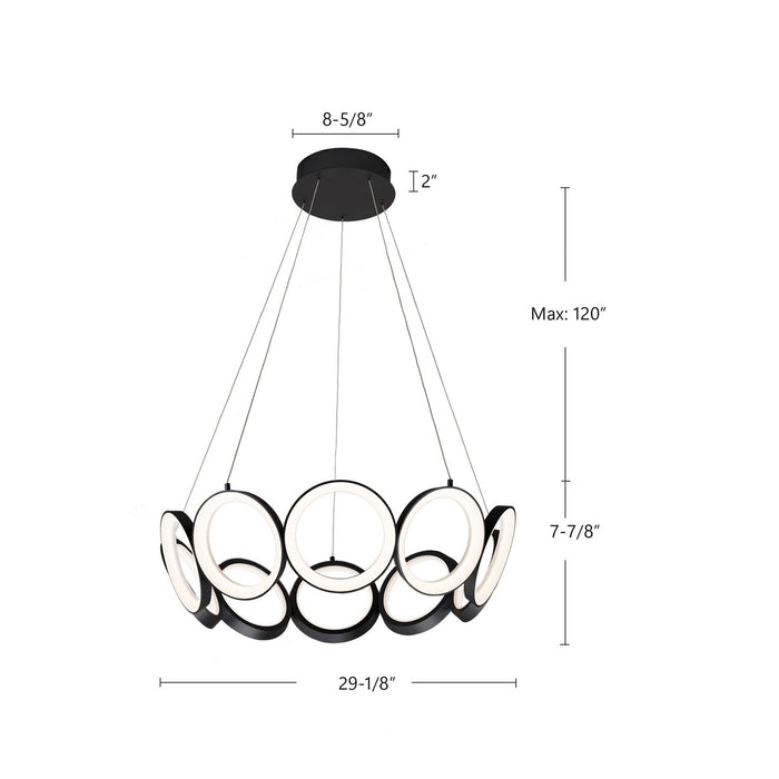 Kuzco Lighting CH94829-BK LED Chandelier, Black