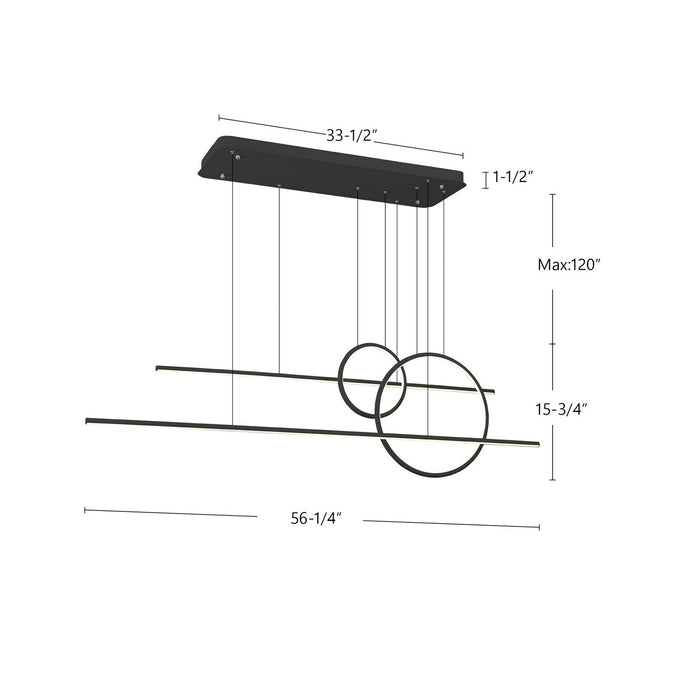 Kuzco Lighting MP14956-BK LED Pendant, Black