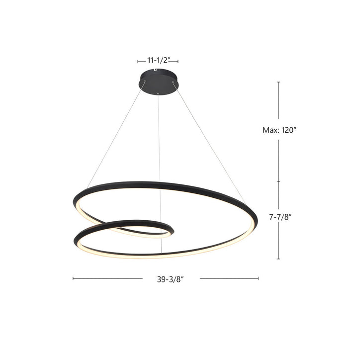 Kuzco Lighting PD22339-BK LED Pendant, Black