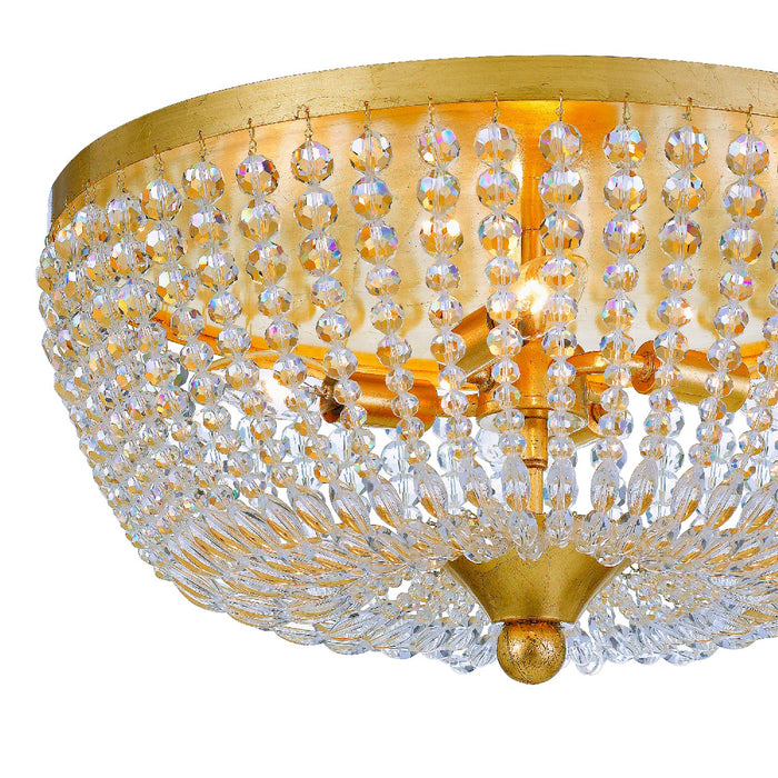 Crystorama 605-GA Four Light Flush Mount, Antique Gold