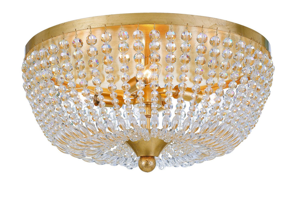 Crystorama 605-GA Four Light Flush Mount, Antique Gold