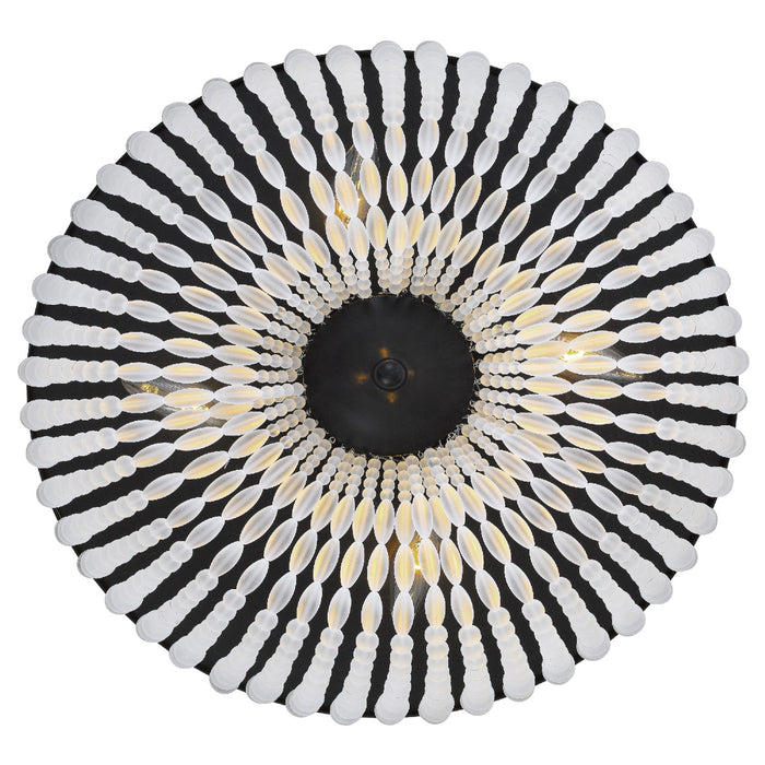 Crystorama 605-MK Four Light Flush Mount, Matte Black