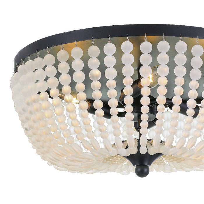 Crystorama 605-MK Four Light Flush Mount, Matte Black
