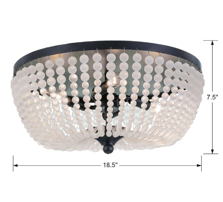 Crystorama 605-MK Four Light Flush Mount, Matte Black