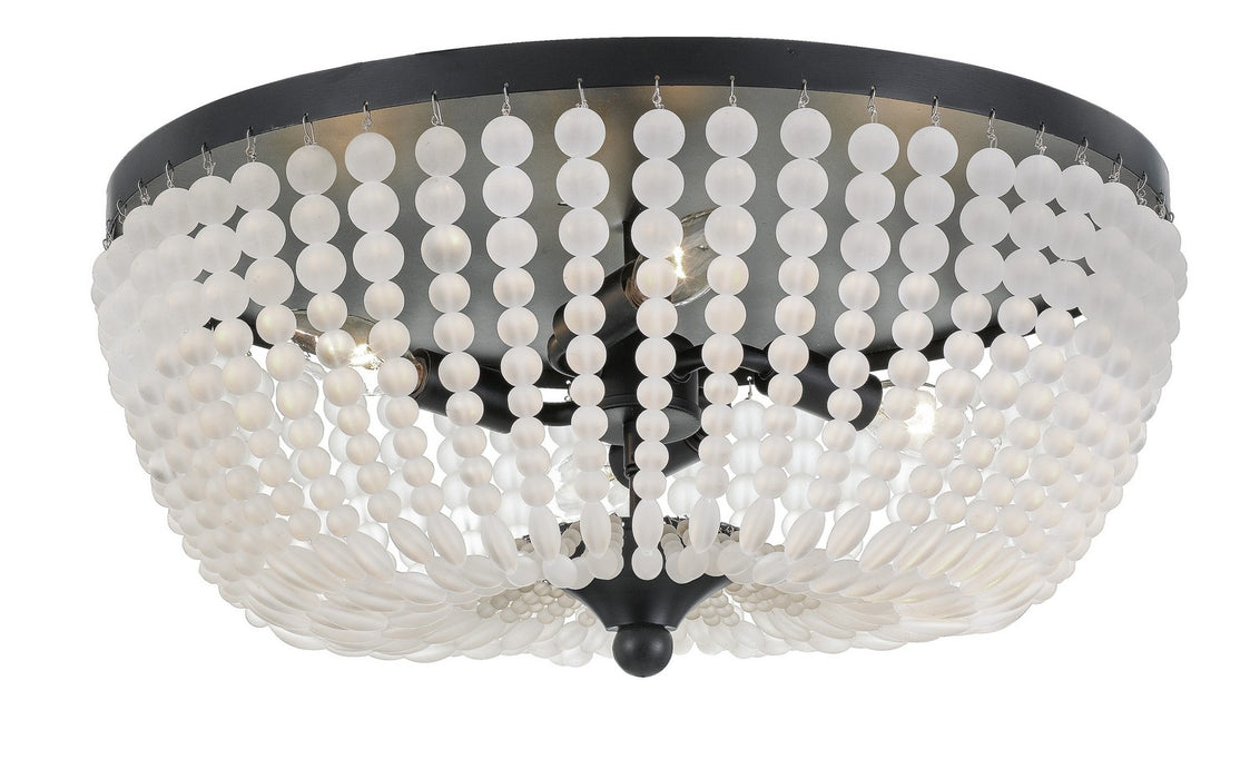 Crystorama 605-MK Four Light Flush Mount, Matte Black