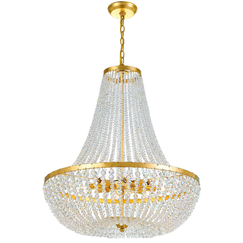 Crystorama 609-GA Eight Light Chandelier, Antique Gold