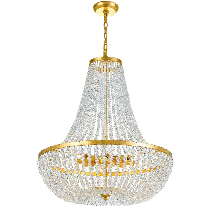 Crystorama 609-GA Eight Light Chandelier, Antique Gold