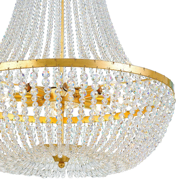 Crystorama 609-GA Eight Light Chandelier, Antique Gold