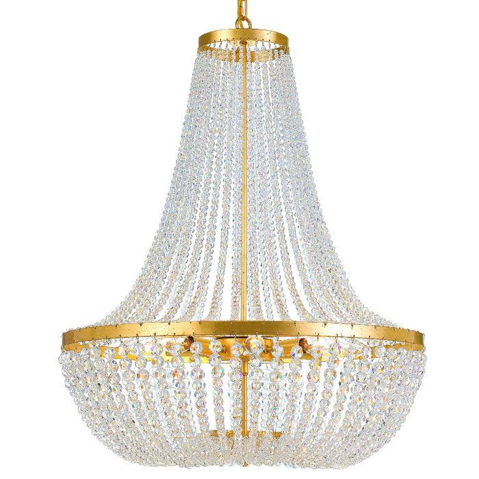 Crystorama 609-GA Eight Light Chandelier, Antique Gold