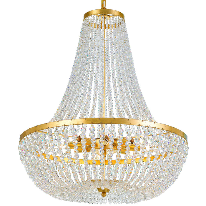 Crystorama 609-GA Eight Light Chandelier, Antique Gold