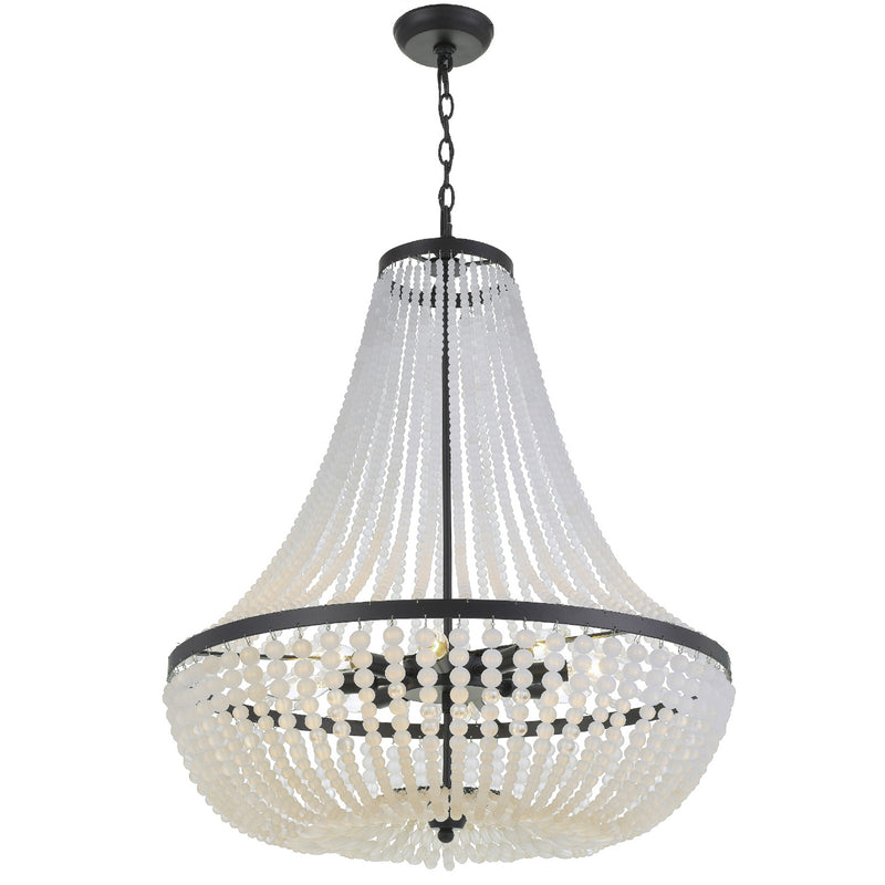 Crystorama 609-MK Eight Light Chandelier, Matte Black