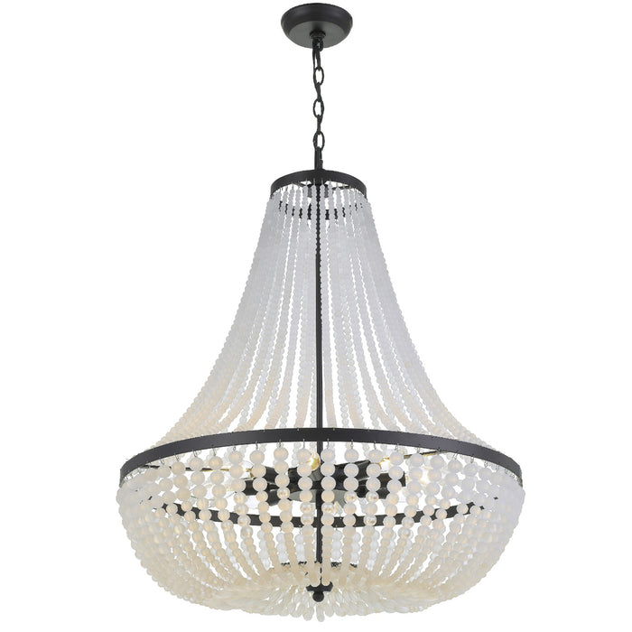 Crystorama 609-MK Eight Light Chandelier, Matte Black