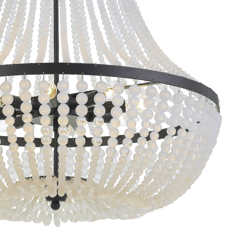 Crystorama 609-MK Eight Light Chandelier, Matte Black