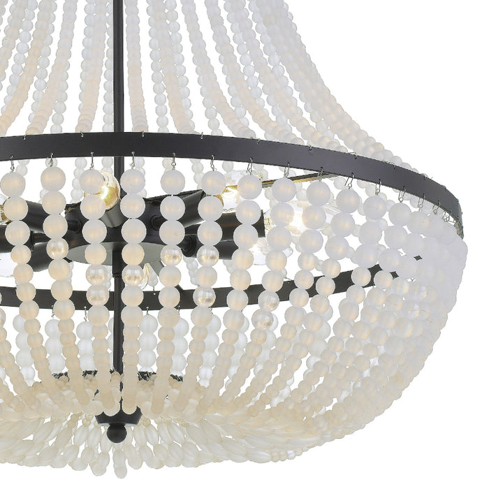 Crystorama 609-MK Eight Light Chandelier, Matte Black