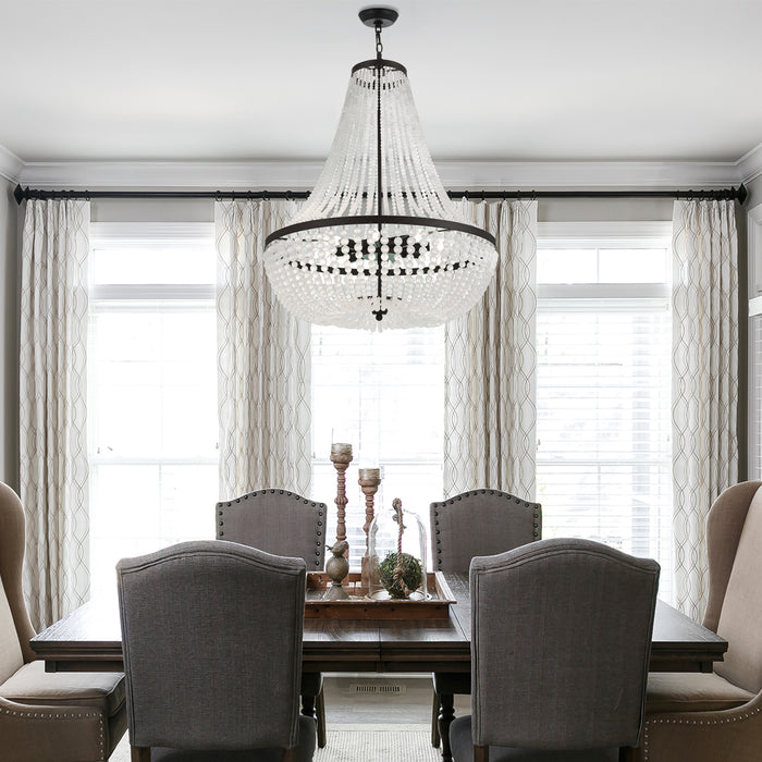 Crystorama 609-MK Eight Light Chandelier, Matte Black