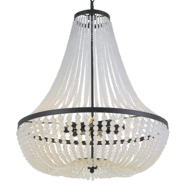 Crystorama 609-MK Eight Light Chandelier, Matte Black