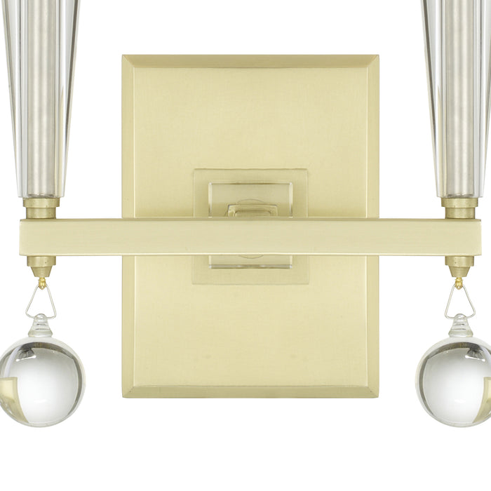 Crystorama 8102-AG Two Light Wall Sconce, Aged Brass