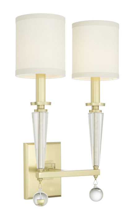 Crystorama 8102-AG Two Light Wall Sconce, Aged Brass