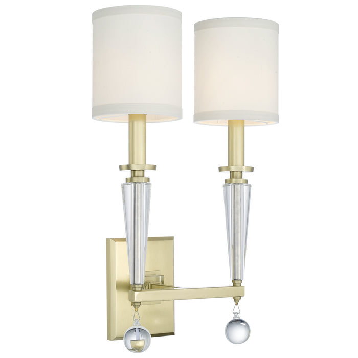 Crystorama 8102-AG Two Light Wall Sconce, Aged Brass