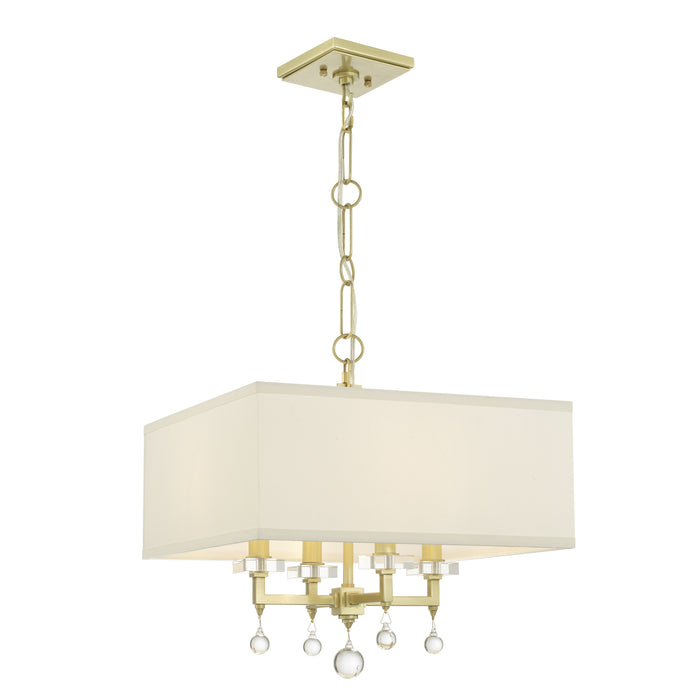 Crystorama 8105-AG Four Light Chandelier, Aged Brass