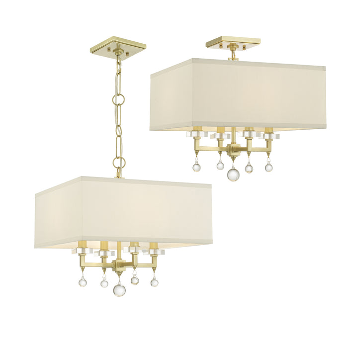 Crystorama 8105-AG Four Light Chandelier, Aged Brass