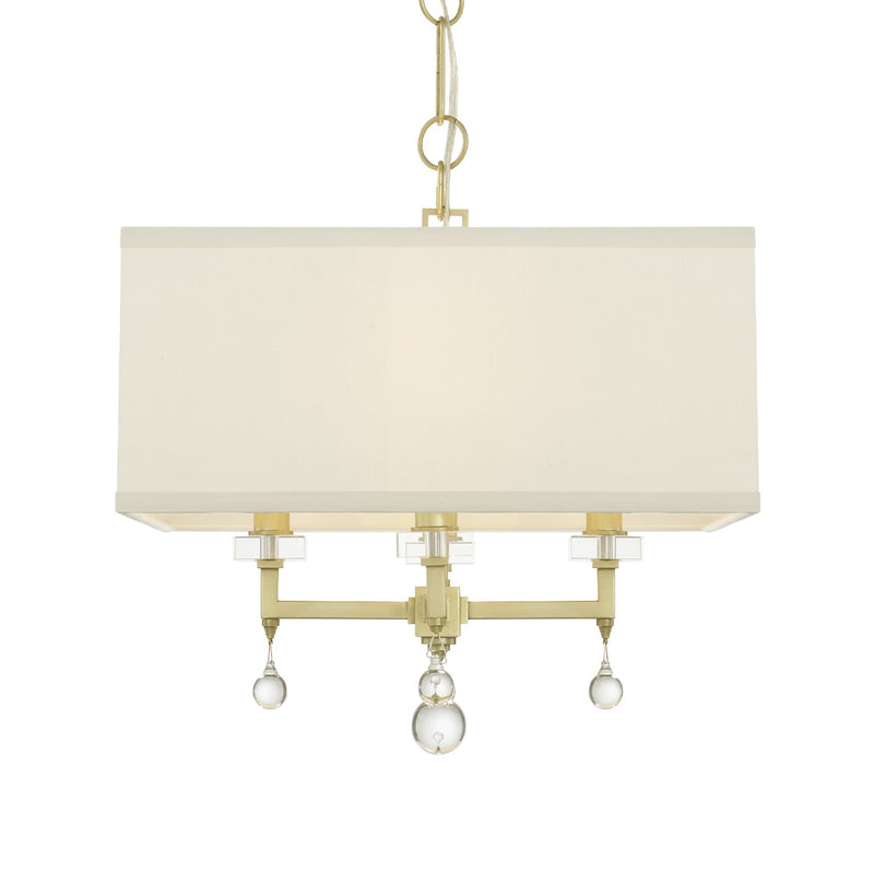 Crystorama 8105-AG Four Light Chandelier, Aged Brass