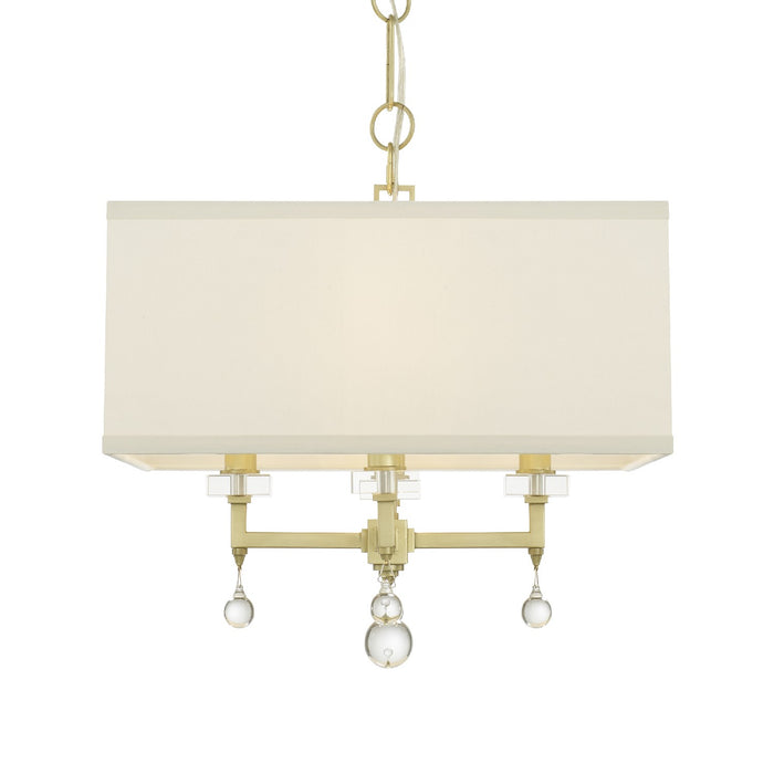 Crystorama 8105-AG Four Light Chandelier, Aged Brass