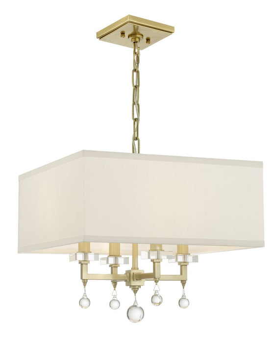 Crystorama 8105-AG Four Light Chandelier, Aged Brass