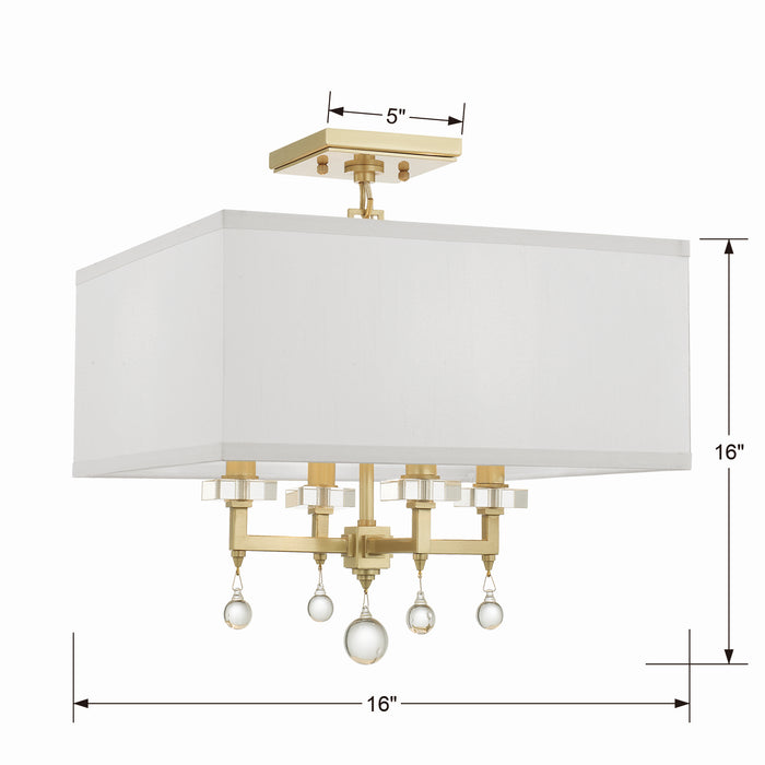 Crystorama 8105-AG_CEILING Four Light Semi Flush Mount, Aged Brass