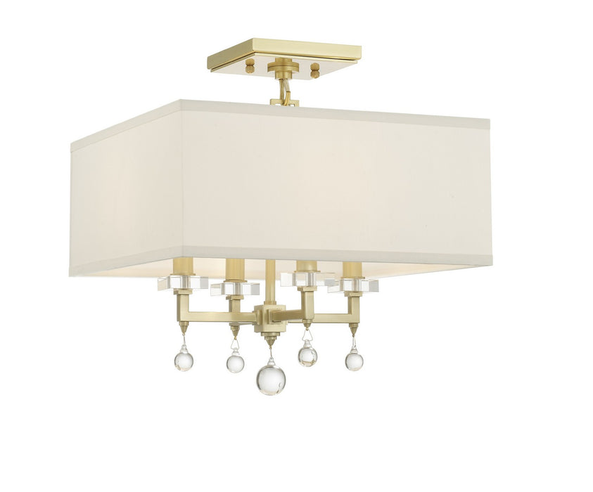 Crystorama 8105-AG_CEILING Four Light Semi Flush Mount, Aged Brass