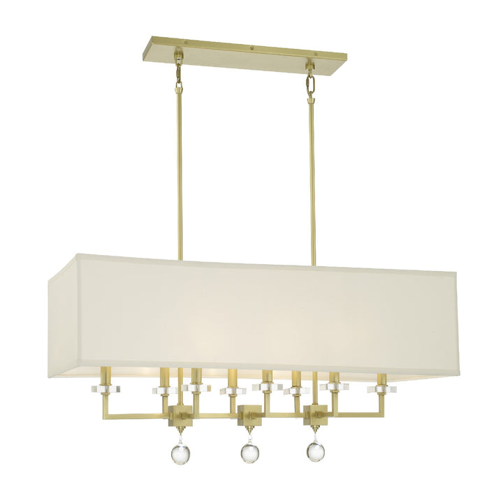 Crystorama 8109-AG Eight Light Chandelier, Aged Brass