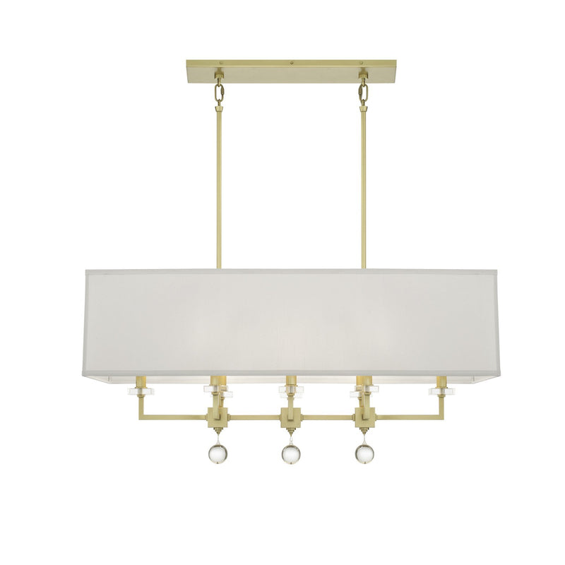 Crystorama 8109-AG Eight Light Chandelier, Aged Brass